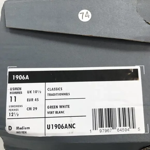 New Balance 1906A Unisex W12.5/M11 Green Mesh Lace Up Casual Sneaker - Picture 3 of 14